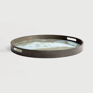 Ethnicraft – Linear Flow – Plateau En Verre Organic – Mist gold