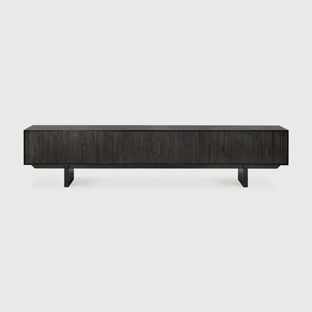 Ethnicraft – Mosaic – Meuble TV Mosaic – Teck noir clair - 242 cm