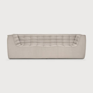 Ethnicraft – N701 – Canape N701 – 3 personnes - Beige – tissu standard