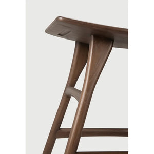 Ethnicraft – Osso – Tabouret Osso – Teck brun - Sans revêtement - Tabouret