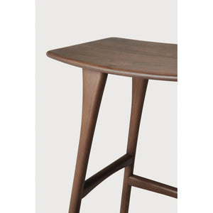 Ethnicraft – Osso – Tabouret Osso – Teck brun - Sans revêtement - Tabouret de cuisine