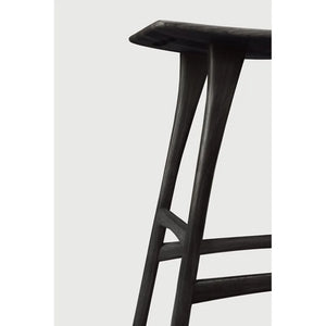 Ethnicraft – Osso – Tabouret Osso – Chêne noir - Sans revêtement - Tabouret de cuisine
