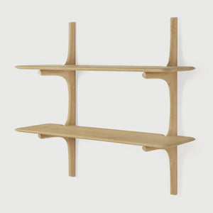 Ethnicraft – PI – Etagere Murale Pi – Chêne - 2 étagères