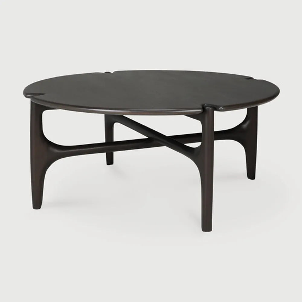 Ethnicraft – PI – Table Basse Pi – Acajou brun foncé - 80 x 80 x 35 cm - Rond