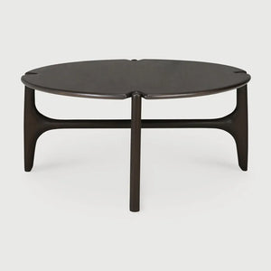 Ethnicraft – PI – Table Basse Pi – Acajou brun foncé - 80 x 80 x 35 cm - Rond