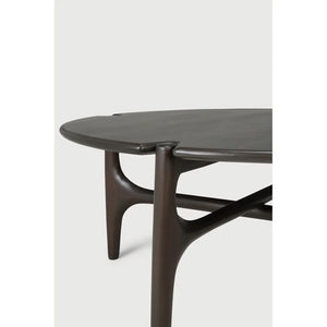 Ethnicraft – PI – Table Basse Pi – Acajou brun foncé - 80 x 80 x 35 cm - Rond