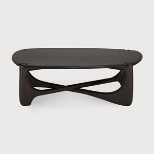 Ethnicraft – PI – Table Basse Pi – Acajou brun foncé - 134 x 97 x 40 cm - Galet