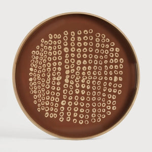 Ethnicraft – Second Nature – Plateau En Verre Second Nature – Auburn - Small - Rond
