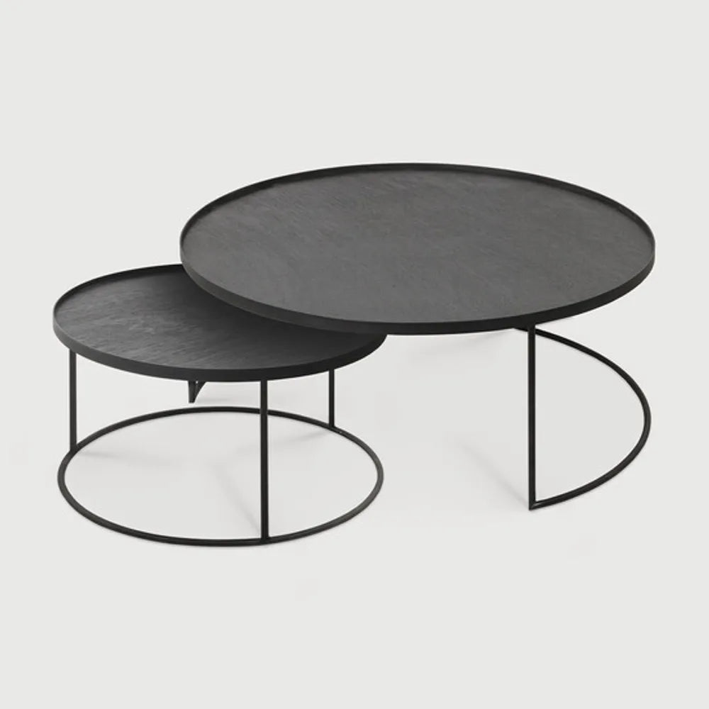 Ethnicraft – Tables à plateau – Set De Tables Basses A Plateaux – Large/Extra Large - Rond