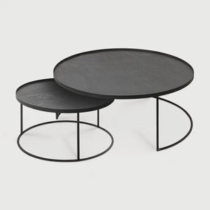 Ethnicraft – Tables à plateau – Set De Tables Basses A Plateaux – Large/Extra Large - Rond