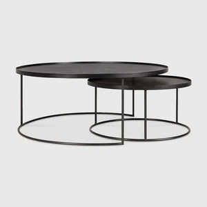 Ethnicraft – Tables à plateau – Set De Tables Basses A Plateaux – Large/Extra Large - Rond
