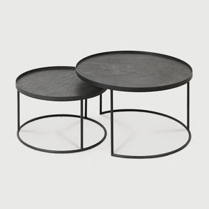 Ethnicraft – Tables à plateau – Set De Tables Basses A Plateaux – Small/Large - Rond
