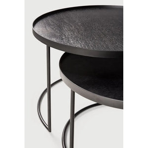 Ethnicraft – Tables à plateau – Set De Tables Basses A Plateaux – Small/Large - Rond