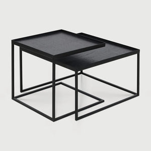 Ethnicraft – Tables à plateau – Set De Tables Basses A Plateaux – Small/Large - Carré