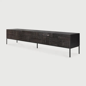 Ethnicraft – Tabwa – Meuble Tv Tabwa – Teck noir clair - 240 cm