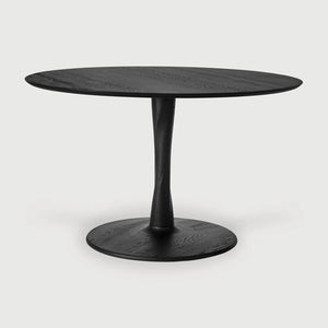 Ethnicraft – Torsion – Table Torsion – Chêne noir - Rond - 127 cm - Standard, 76 cm