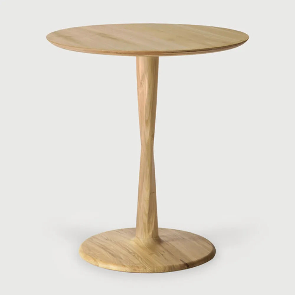 Ethnicraft – Torsion – Table Torsion – Chêne - Rond - Standard, 76 cm - 70 cm