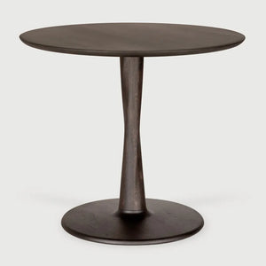 Ethnicraft – Torsion – Table Torsion – Chêne brun - Rond - 90 cm - Standard, 76 cm