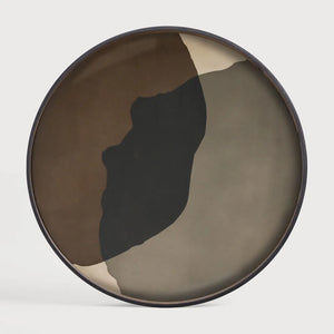 Ethnicraft – Translucent Silhouettes – Plateau En Verre Combined Dots – Graphite Combined