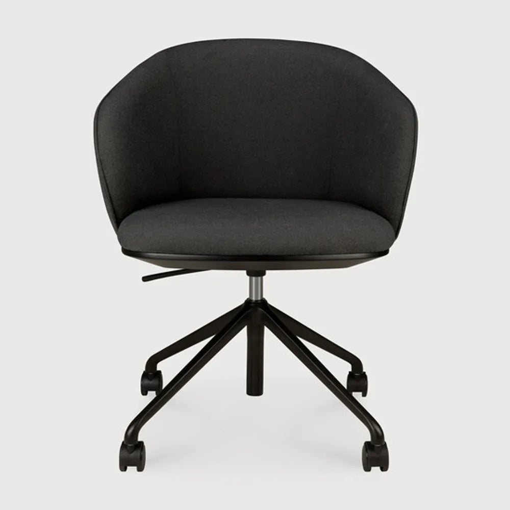 Ethnicraft – Unda – Chaise De Bureau Unda – Charcoal - Avec roues