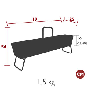 Fermob – Jardinière longue – guide de dimensions