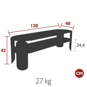 Fermob – Console basse 120 x 40 cm - H. 42 cm – guide de dimensions
