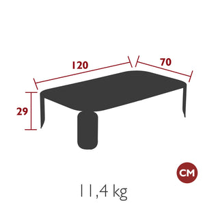Fermob – Table basse 120 x 70 cm - H.29 cm – guide de dimensions