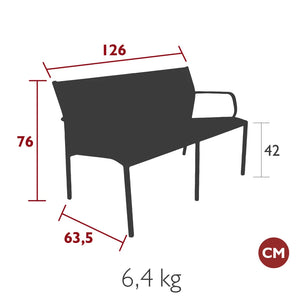 Fermob – Banquette duo – guide de dimensions