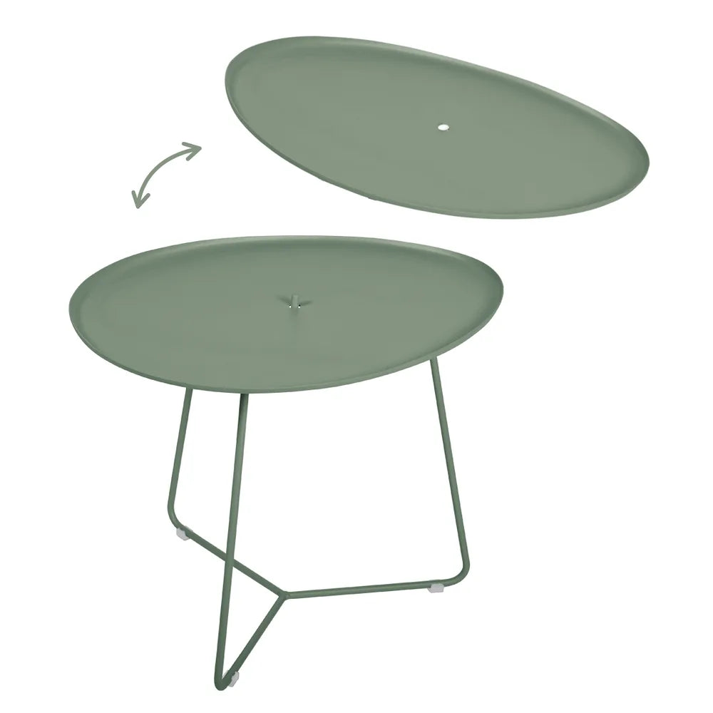 Fermob – Cocotte – Table basse ovale 55 x 44.5 cm, plateau amovible – Cactus