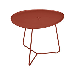 Fermob – Cocotte – Table basse ovale 55 x 44.5 cm, plateau amovible – Ocre rouge