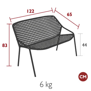 Fermob – Banquette 2 places – guide de dimensions