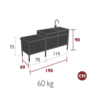 Fermob – Cuisine la gourmande – guide de dimensions