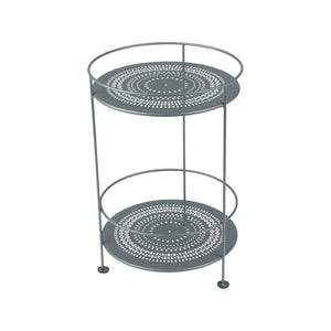 Fermob – Guinguette – Guéridon double plateau perforé – Gris orage
