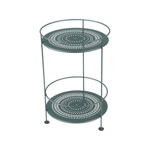 Fermob – Guinguette – Guéridon double plateau perforé – Vert cèdre