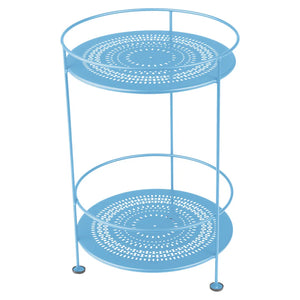 Fermob – Guinguette – Guéridon double plateau perforé – Bleu maya