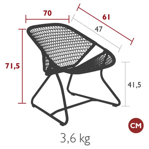 Fermob – Fauteuil bas – guide de dimensions