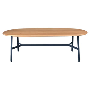 Fermob – So'o – Table chêne ovale 220 x 95 cm – Bleu abysse