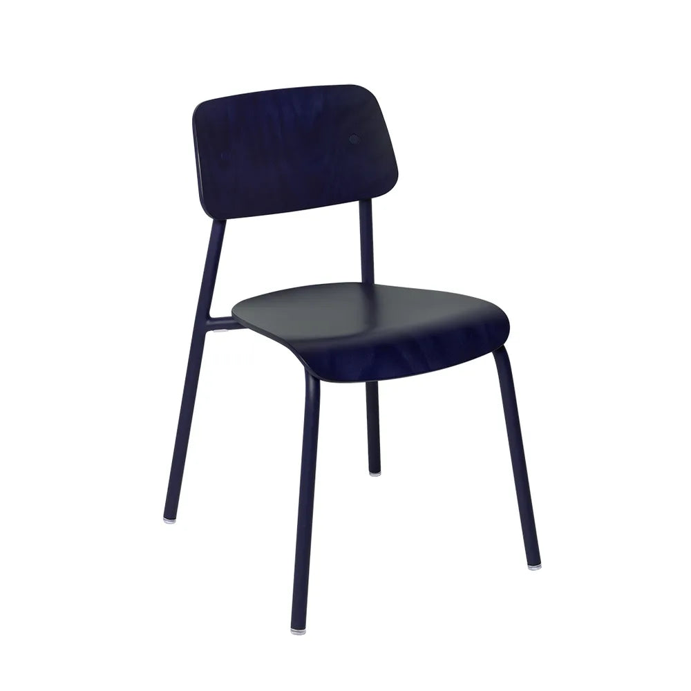 Fermob – Studie – Chaise bois teinté – Bleu abysse