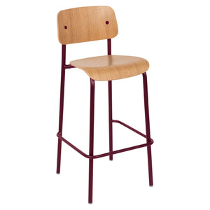 Fermob – Studie – Chaise de bar chêne h75 – Cerise noire