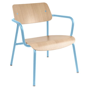 Fermob – Studie – Fauteuil lounge chêne – Bleu maya