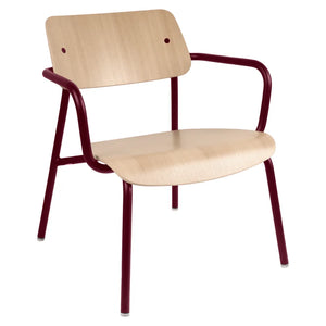 Fermob – Studie – Fauteuil lounge chêne – Cerise noire