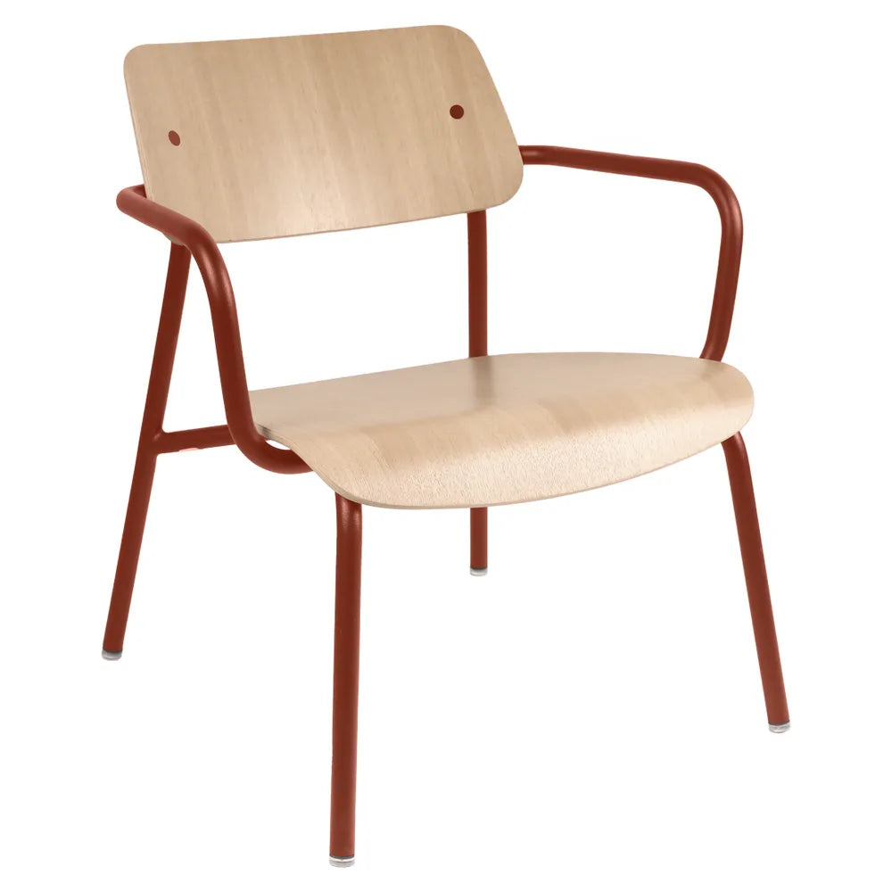 Fermob – Studie – Fauteuil lounge chêne – Ocre rouge