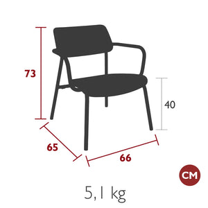 Fermob – Fauteuil lounge chêne – guide de dimensions