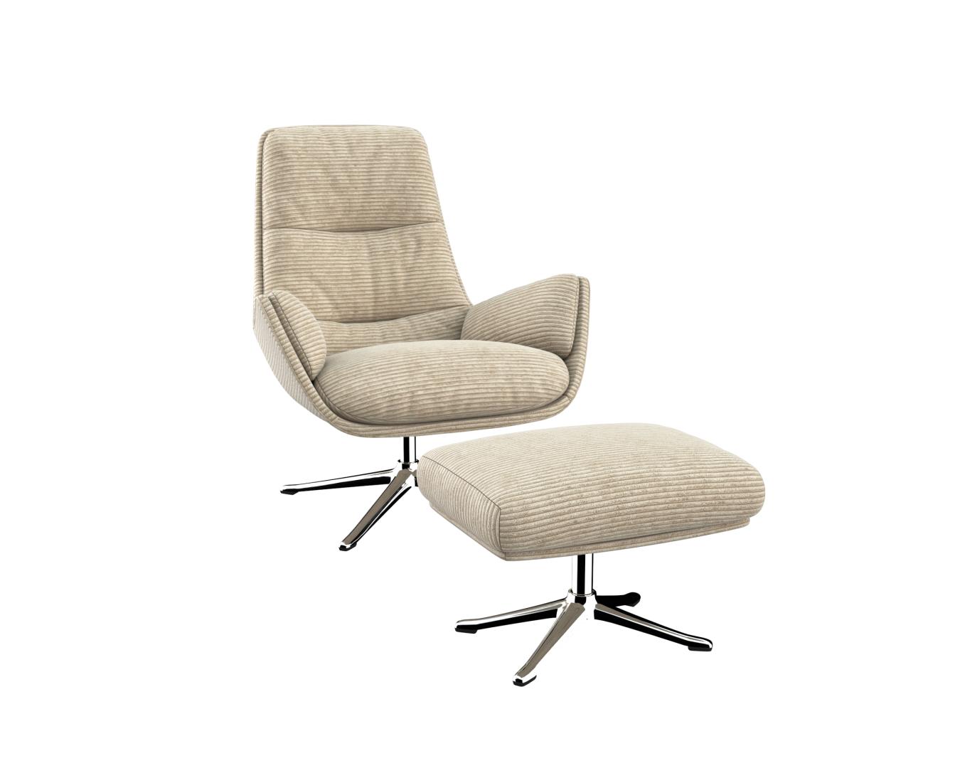 Flexlux - Fauteuil et pouf Moro - Prix en tissu catégorie 1