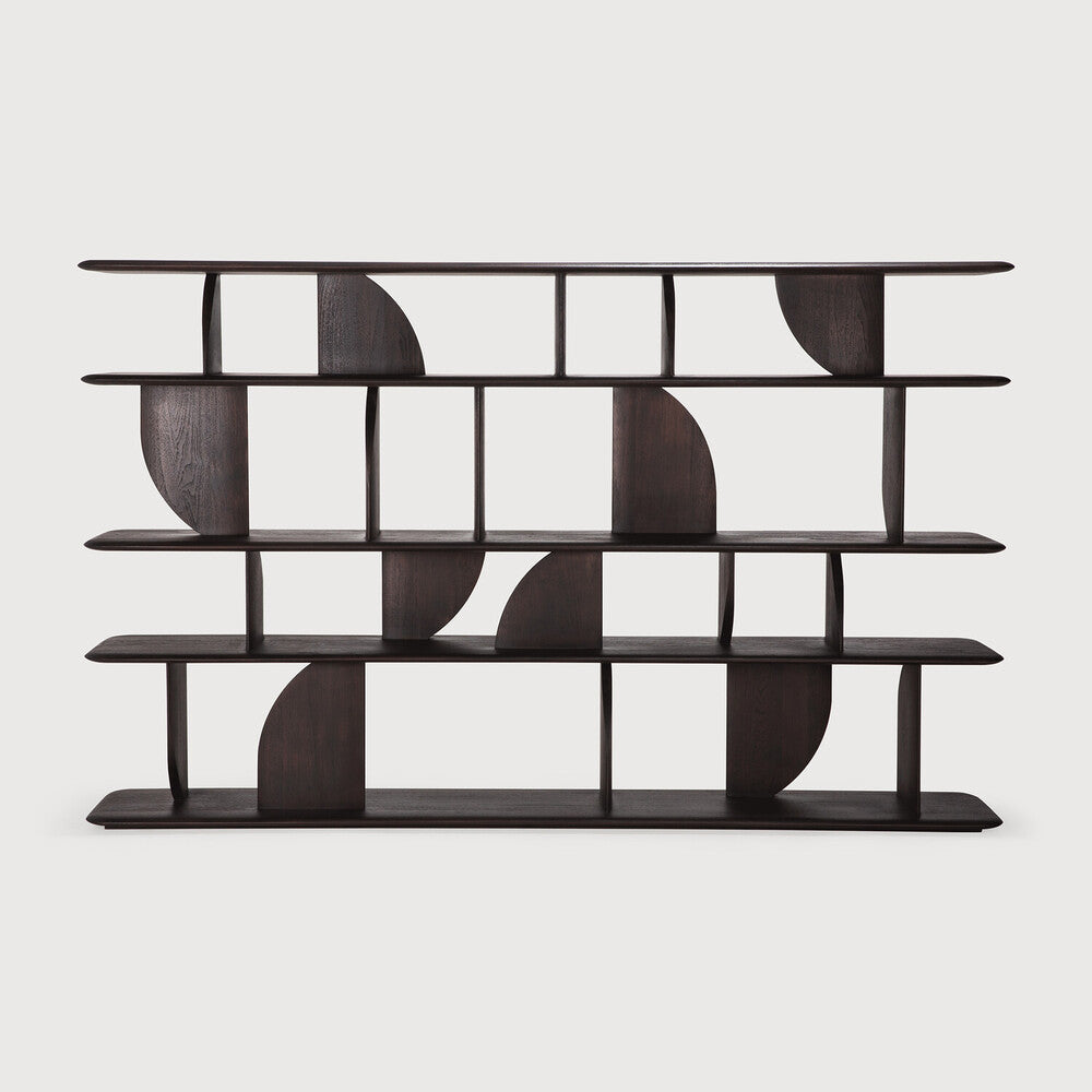 Ethnicraft - Bilbiothèque Géométric - Teck foncé - 210 x 35 x H130