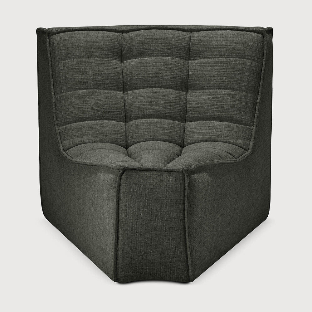Ethnicraft - N701 - fauteuil rond 45° en tissu "éco" moss.