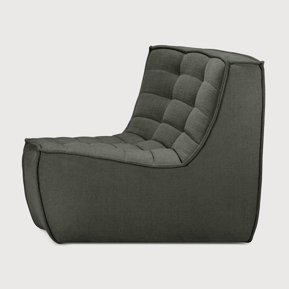 Ethnicraft - N701 - fauteuil rond 45° en tissu "éco" moss.