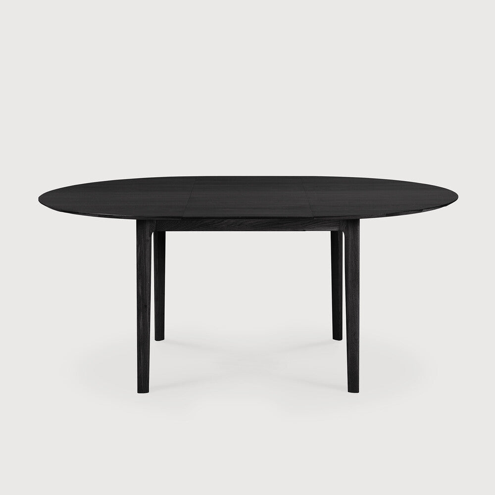 Ethnicraft - Table Bok - ronde extensible - chêne noir - 129/179x129x76