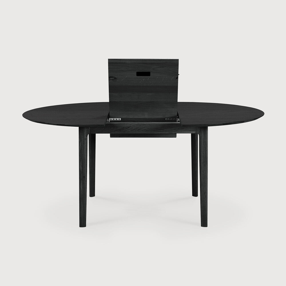 Ethnicraft - Table Bok - ronde extensible - chêne noir - 129/179x129x76