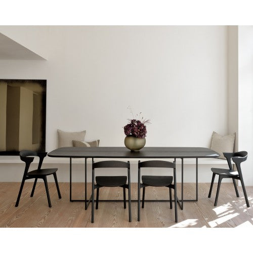Ethnicraft - ARC - Table en chêne teinté noir - vernie et pieds métal - 220 x 100 - Déstockage (-30%)